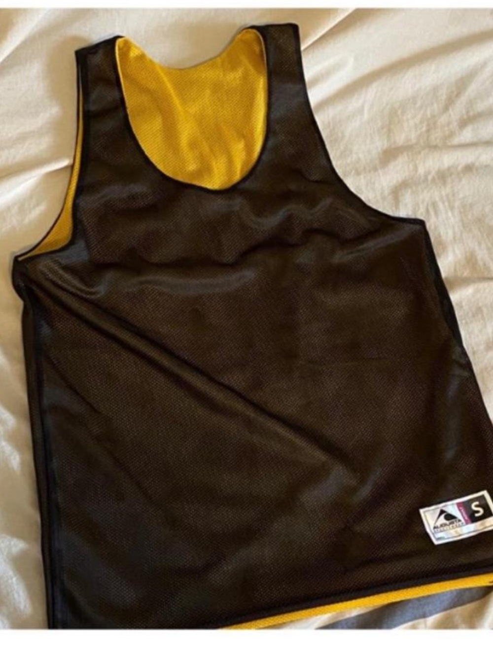 Augusta Sportswear Reversible Black and Gold Men's Mesh Jersey Sz S